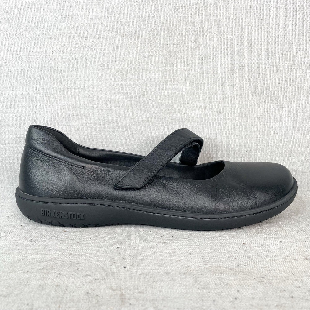 Birkenstock Womens 41 10 Lora Mary Jane Shoes Black Leather Slip On Flats Narrow